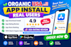 do 1000 USA mobile app install, ios android app download, app rating review