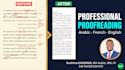proofread and edit your arabic french english  document