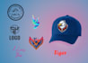 create hats design, logo, embroidery, modern