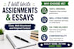 write assignments and essays