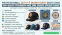 do 3d puff embroidery digitizing hat cap logo dst pes jef jacket applique