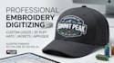 logo digitizing dst pes emb jef 3d puff hat cap jacket back applique wilcom