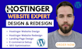 build hostinger wordpress website, design and redesign hostinger website