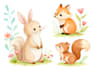 draw cute watercolor animals