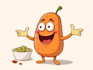 make a professional food character illustration with massive personality