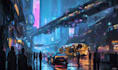 drawing a cyberpunk city illustrations