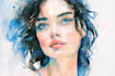 illustrate watercolor portrait illustration