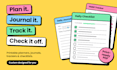 design printable planners, journals, trackers and checklists
