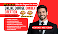 do online course creation, school curriculum, elearning video creation