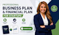 write a professional business plan and financial plan for startups