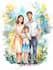 create a family portrait watercolor portrait