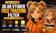 create 3d ar vtuber face tracking filter in burnt peanut style