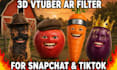 3d vtuber filter, ar vtuber filter, snap camera, face tracking streaming avatar