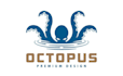 design octopus water style mascot logo design