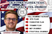 architectural structural civil engineer plan, california florida texas pe stamp