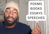 edit or proofread poetry, essays, books, speeches, and more