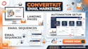 setup convertkit email sequence, convertkit email marketing, landing page