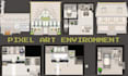 pixel art environment, tileset, background, scene with parallax and animation