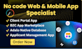 build your adalo app, no code mobile app or mvp for ios and android