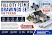 full city permit drawings set as licensed engineer in texas licensed architect