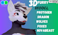 do custom furry vtuber model, vrchat avatar, 3d furry model, 3d nsfw model