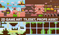 custom 2d game hud, UI, assets, icons and tilesets