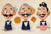 create flat funny cartoon character mascot