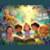 create a magical childrens book cover that captivates