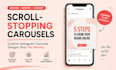 design and write high quality ig carousel posts in canva