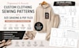 create professional garment sewing patterns with grading, production ready PDF