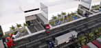 construct logistic industrial space,3d warehouse facility layout,parking render