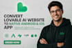 convert lovable base44 web to android ios app capacitor mobile app development