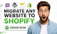 migrate woocommerce to shopify, wordpress to multi vendor, wix to shopify