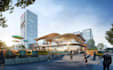 revamp 3d mixed use space, residential complex design, high rise building render
