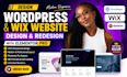 design responsive wordpress website and wix website redesign with elementor pro