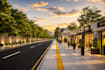 design a photorealistic 3d walking trail, nature path and landscape render