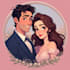 create a romantic couple portrait in my art style
