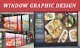 design a shop front, storefront, window graphics or vinyl stickers