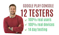 provide 12 real andriod tester for google play app release close testing console