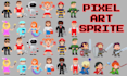 create high quality 8bit, 16bit pixel character pixel art sprite pixel animation
