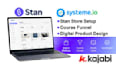 setup stan store digital product, course funnel, ebook, coaching website