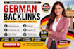 build german SEO backlinks and high da dofollow link building