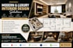 design modern room, false ceiling and lighting interior