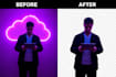 remove the background and upscale the image quality