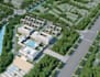 model 3d modern civic campus, mixed use space site development, landscape render