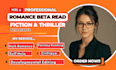 expert beta reader your romance, thriller, ya beta reader, fiction beta reader