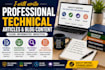 write technical articles and SEO blog content