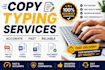 do fast typing work, copy typing and PDF to word typing