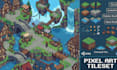 do 2d pixel art top down tileset, tilemap, animated sprite sheet, pixel assets