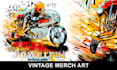 create bold retro t shirt and merch artwork